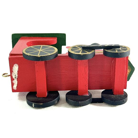 Vintage Christmas Wooden Locomotive Train Car - Picture 6 of 8